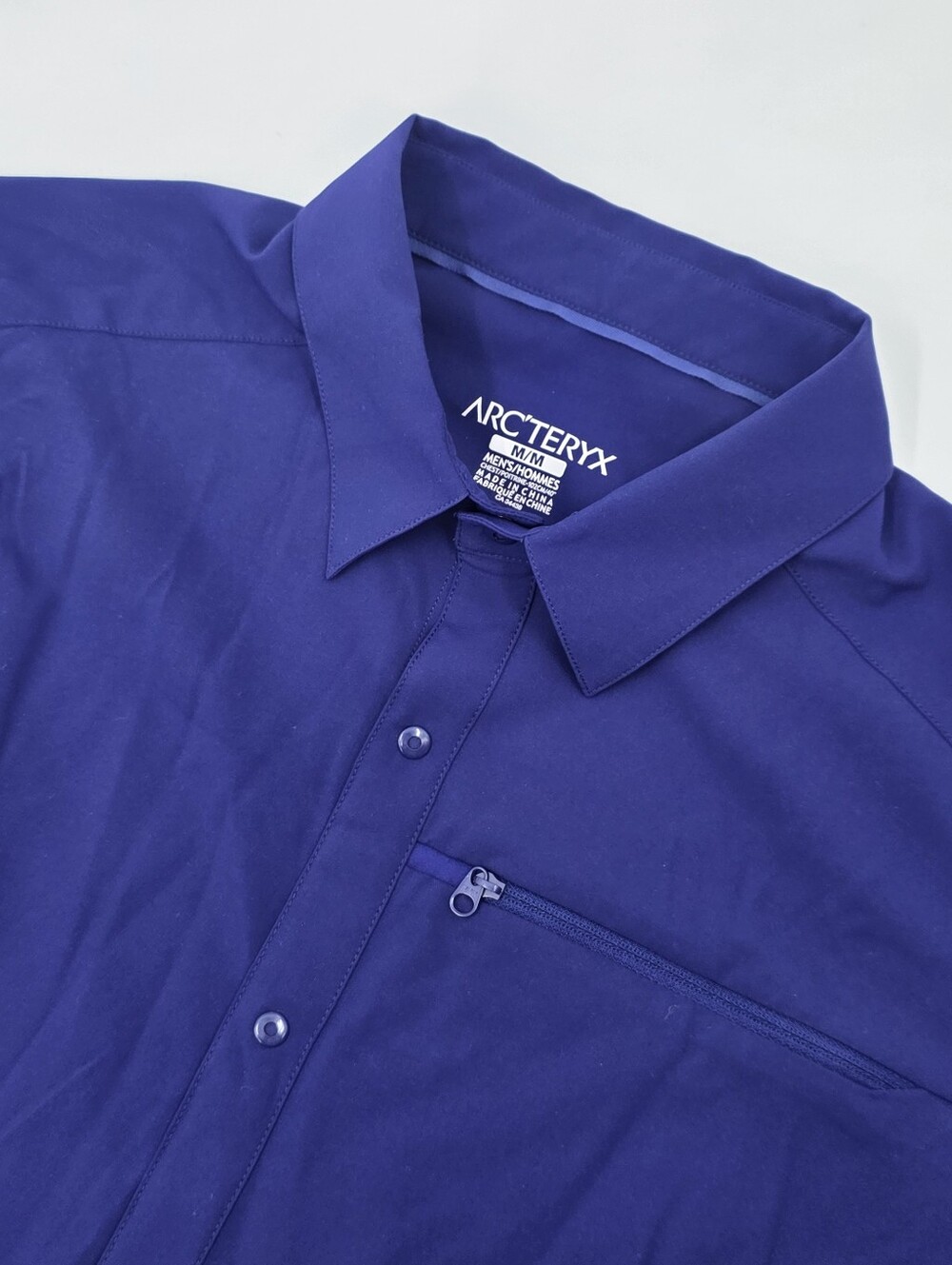 Arc'teryx Skyline Short Sleeve Snap Shirt Men's Size Medium Trim Fit Blue